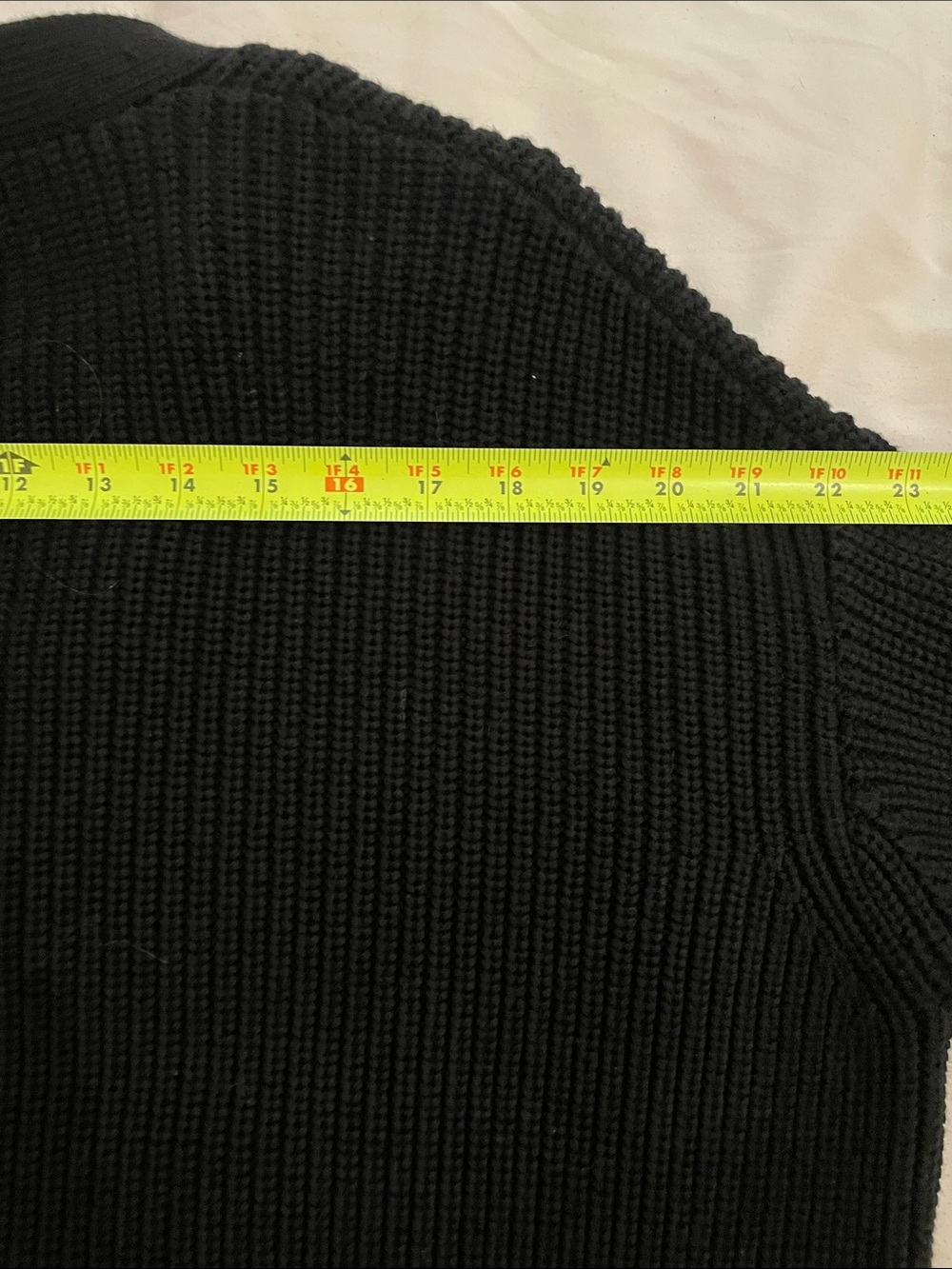 Quince Fisherman Boxy Cropped Cardigan Women's Small Black 100% Organic Cotton - Picture 9 of 14